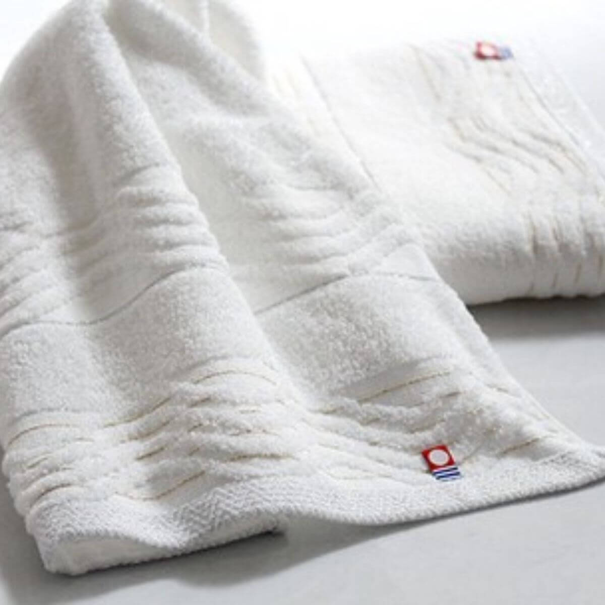 Japanese Imabari Bath Towel 2pcs Cotton 100% 125 x 65cm White Red Made in JAPAN 